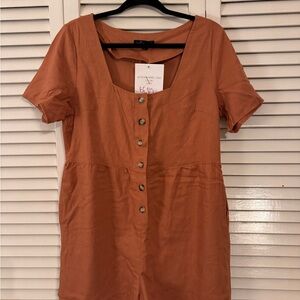 Wishlist Apparal Terracotta Button-Front Romper